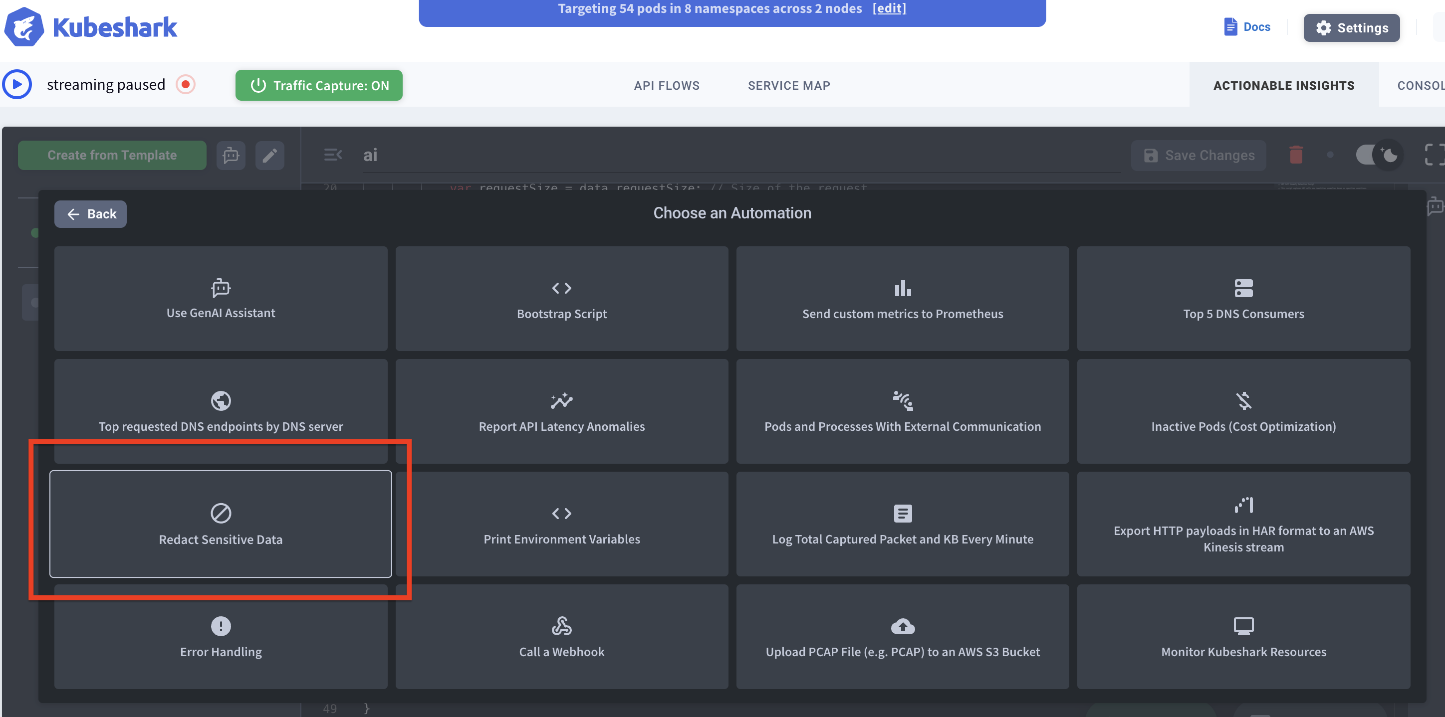 Automatic activation of the Redact Sensitive Data Agent