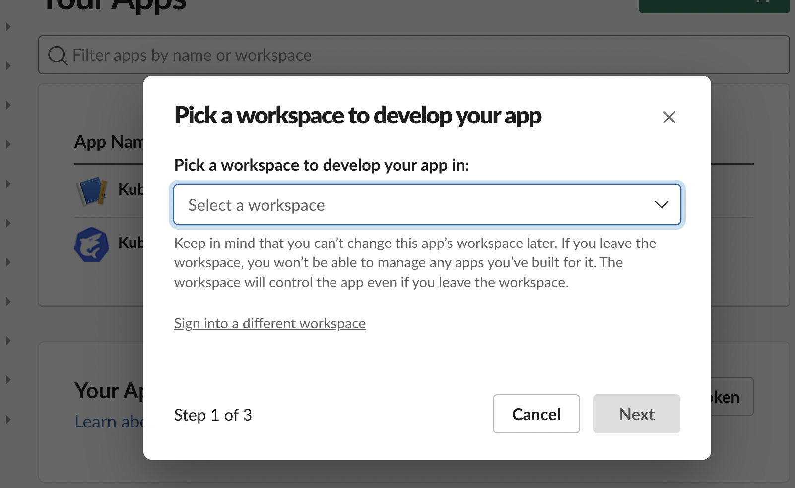 Select your workspace